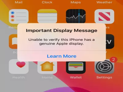 Notification for replaced display, battery or camera on my iPhone