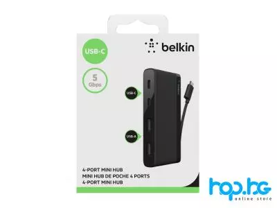 BELKIN USB-C 4-Port Mini Hub (F4U090BTBLK) Unused