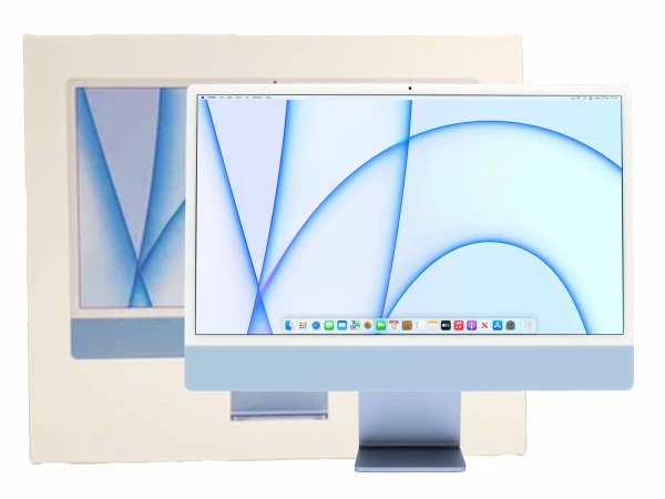 Компютър Apple iMac 23.5’’ A2438 (2021) Blue, Apple M1, 16GB, 512B SSD, Retina 4480x2520, Оригинална опаковка